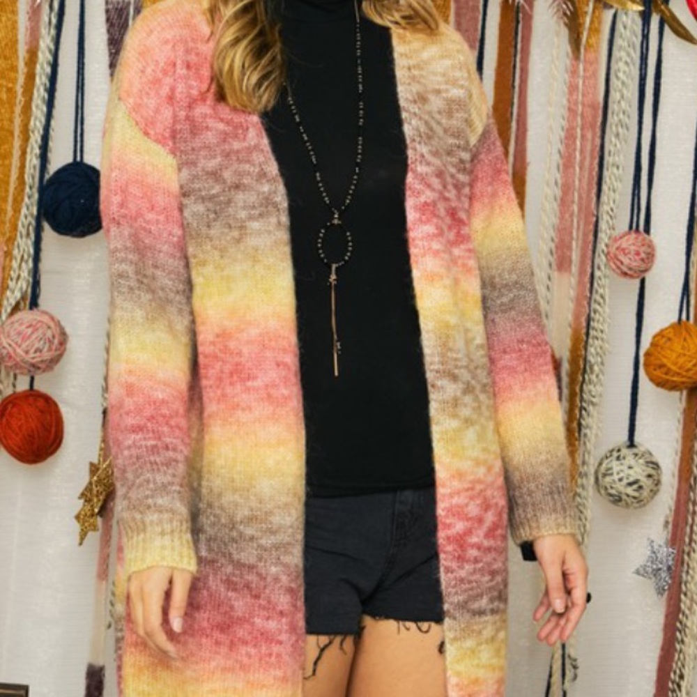 Ombré long cardigan.